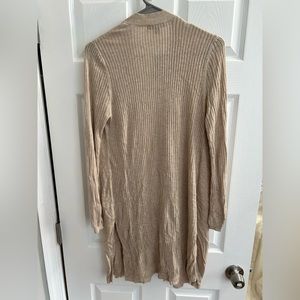 INC International Concepts Rib Slit Duster Heather Oatmeal medium